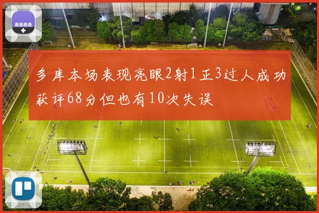 多库本场表现亮眼2射1正3过人成功获评68分但也有10次失误